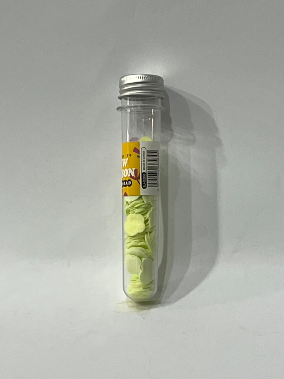 Paper soap sheets in clear tube with silver cap