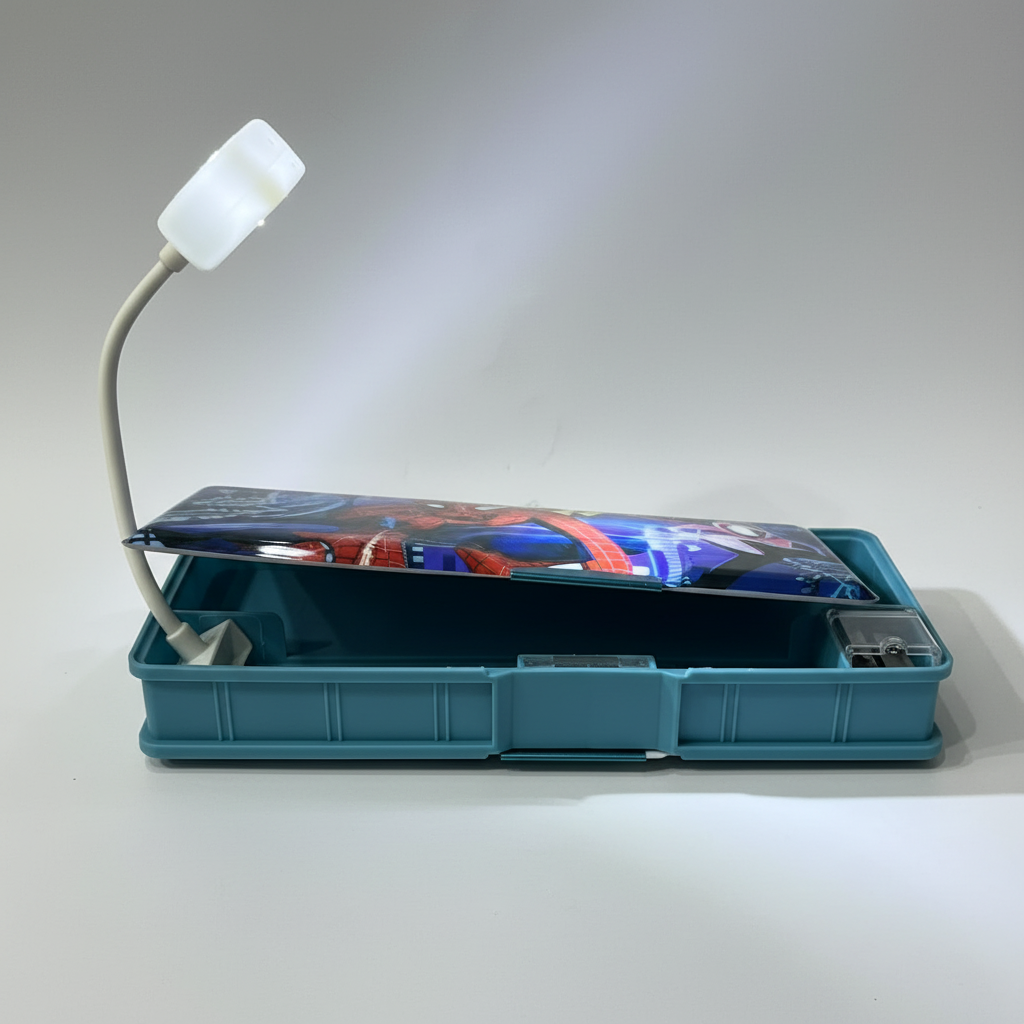 Spider-Man Geometry Box with LED Light - Teal Case with Marvel Print