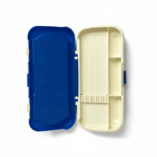 Avengers Geometry Box - Open Showing Cream Interior with Pencil Slots