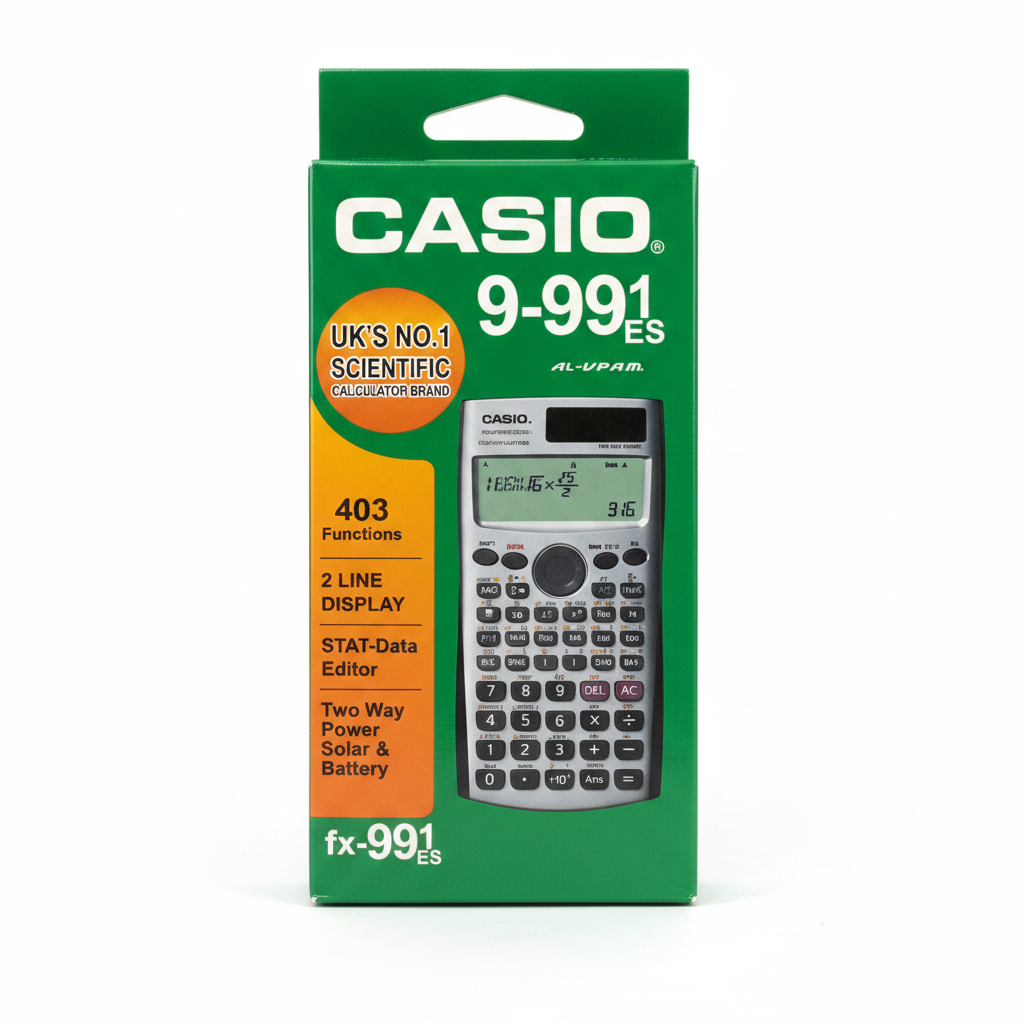 Casio fx-991ES Scientific Calculator - Green Retail Box with 403 Functions and UK's No.1 Badge