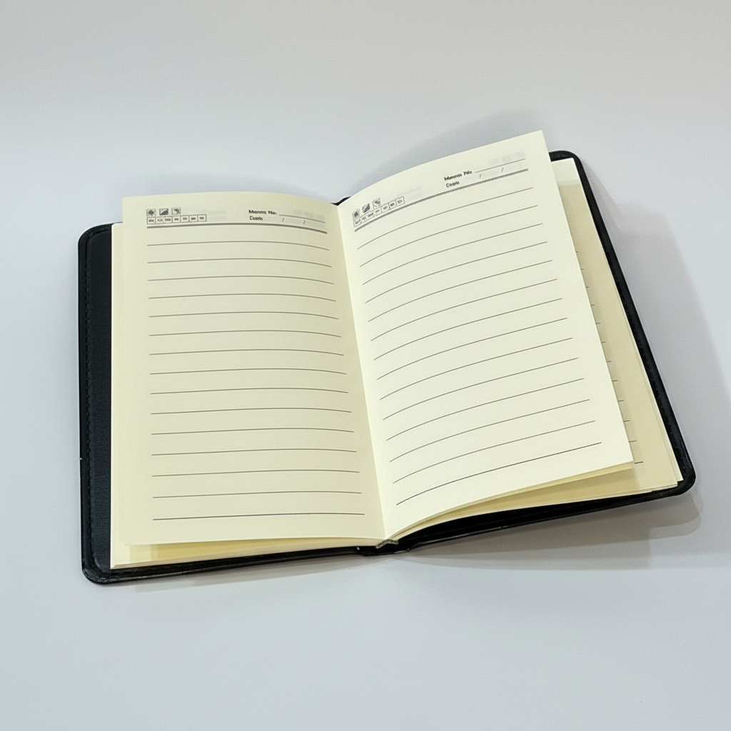 JH Commercial Diary Notebook No.6818 - Open Showing Cream Lined Pages