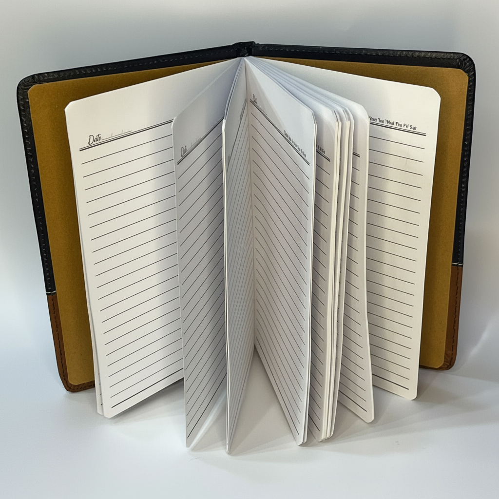Forever Diary - Open Showing White Lined Pages Fanned Out