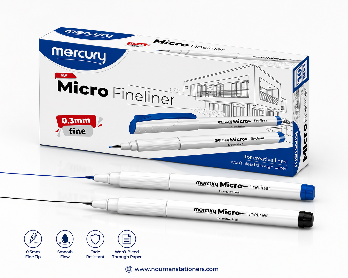 Mercury Micro Fineliner Pen – 0.3mm Fine Tip for Creative Lines