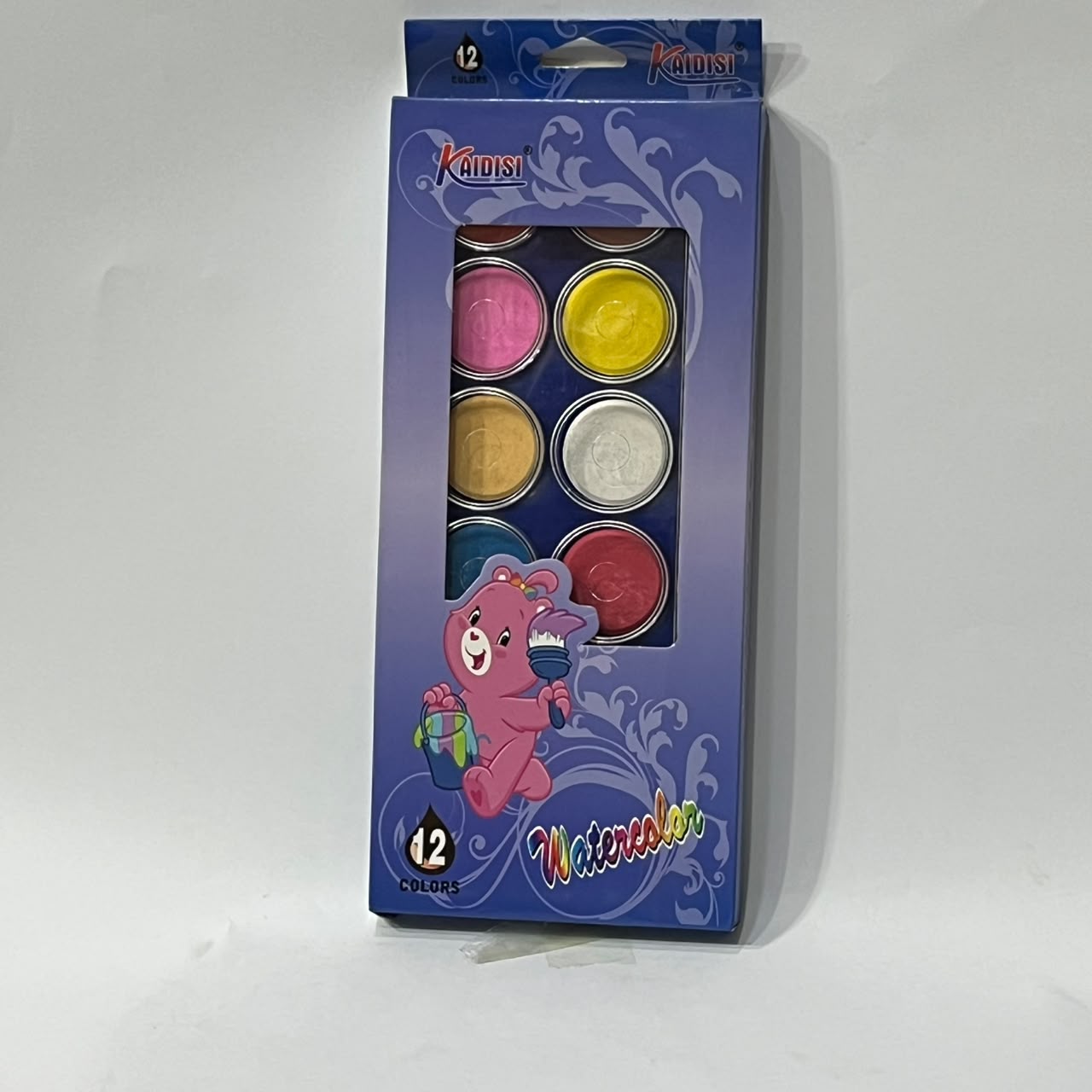 Kaidisi 12 color watercolor poster paint set in purple box