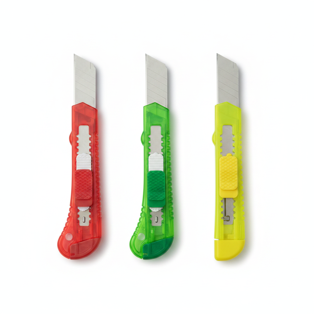 Snap-Off Blade Paper Cutter Utility Knife - Assorted Colors Red Green Lime Yellow