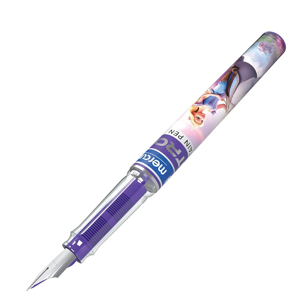Mercury Brito Astro Fountain Pen single pen purple barrel with fairy princess design and transparent ink reservoir