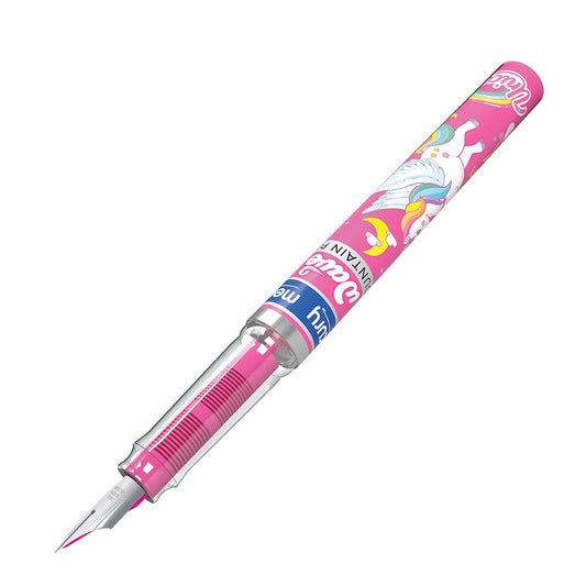 Mercury Brito Wave Fountain Pen single pen pink unicorn design with transparent ink reservoir
