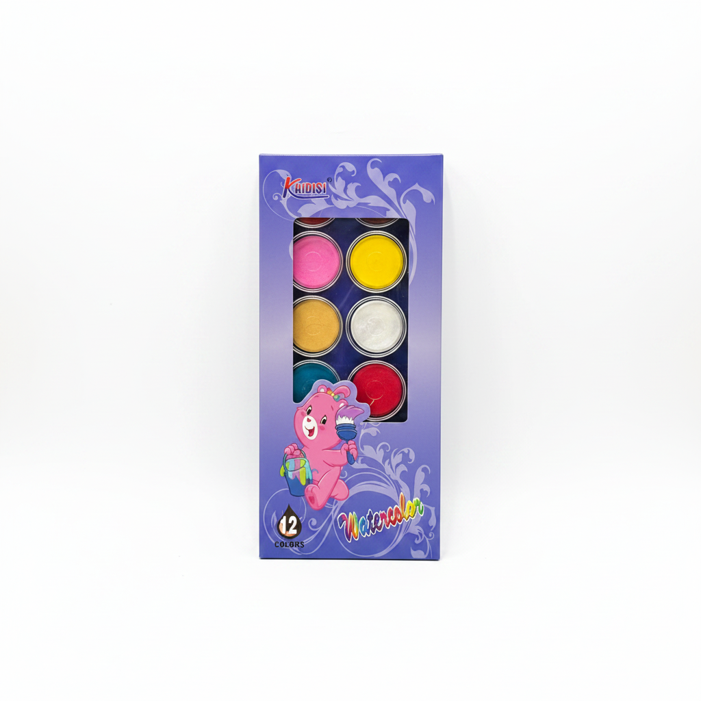 Kaidisi poster color watercolor set on white background