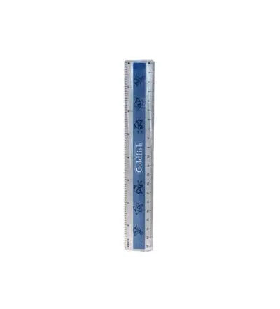 Goldfish Transparent Ruler 15cm blue