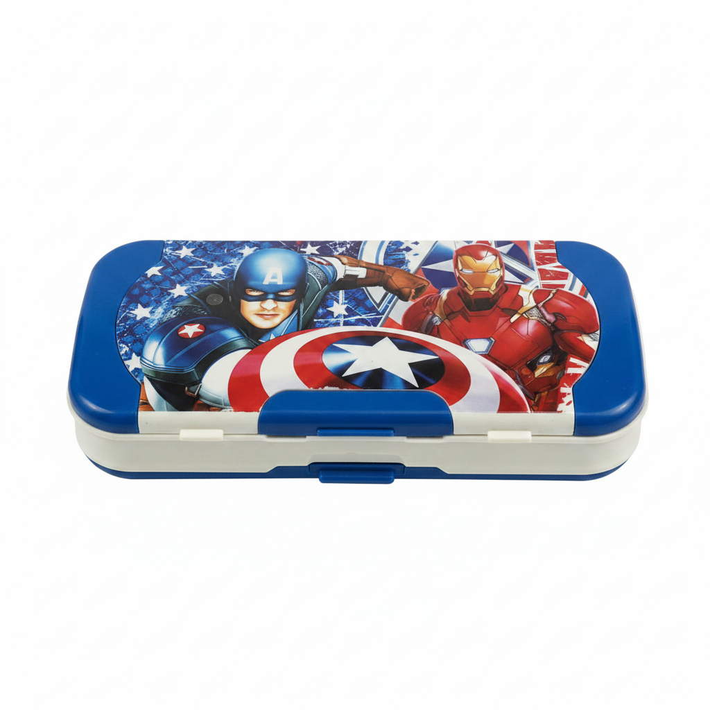 Avengers Geometry Box - Captain America and Iron Man Print on Royal Blue Case