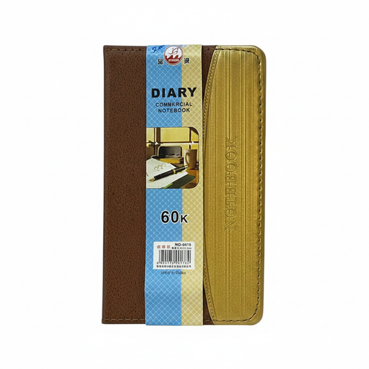 JH Commercial Diary Notebook No.6818 - Gold and Brown Cover Front