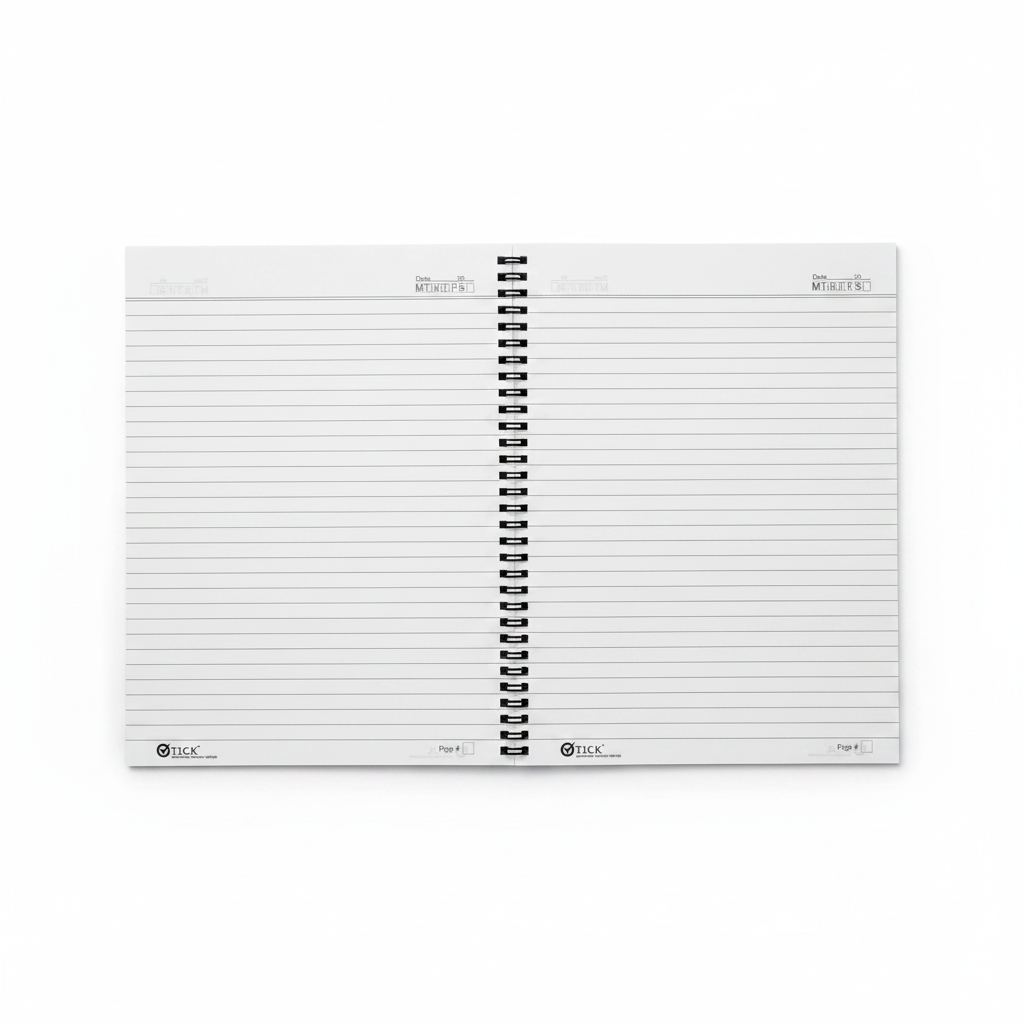 Imported Spiral Register - Open Narrow Lined Pages