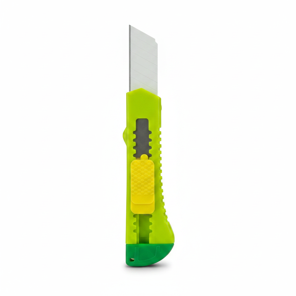 Snap-Off Blade Paper Cutter - Single Lime Green Yellow with Extended White Blade