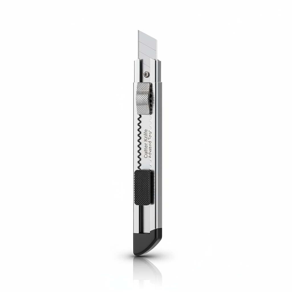 Haixin Premium Metal Cutter Knife - Silver Chrome Alloy Body with 18mm Snap-Off Blade