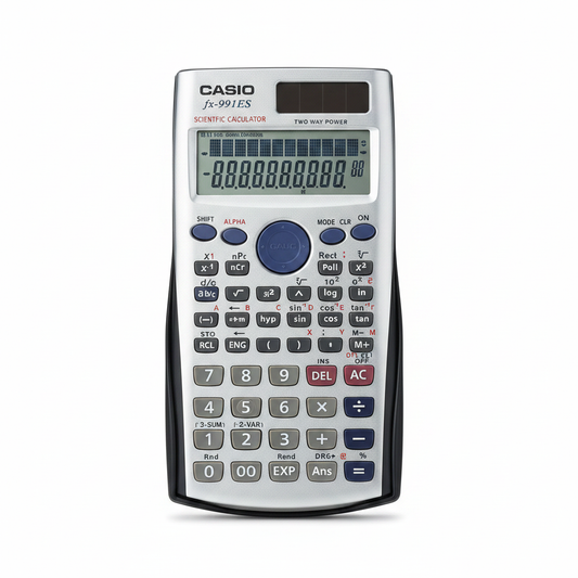 Casio fx-991ES Scientific Calculator - Silver and Black Body with Full Keypad