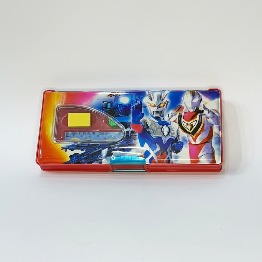 Ultraman Geometry Box Set - Red and White Case with Character Print and Transparent Window