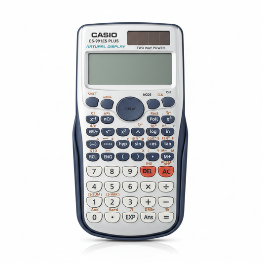 Casio fx-991ES Plus Scientific Calculator - White and Navy Blue with Natural Display