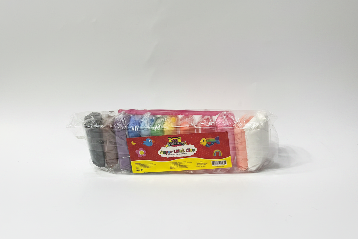 Little Castle Super Light Clay Set - 12 Colors in Red Tray with Clear Packaging
