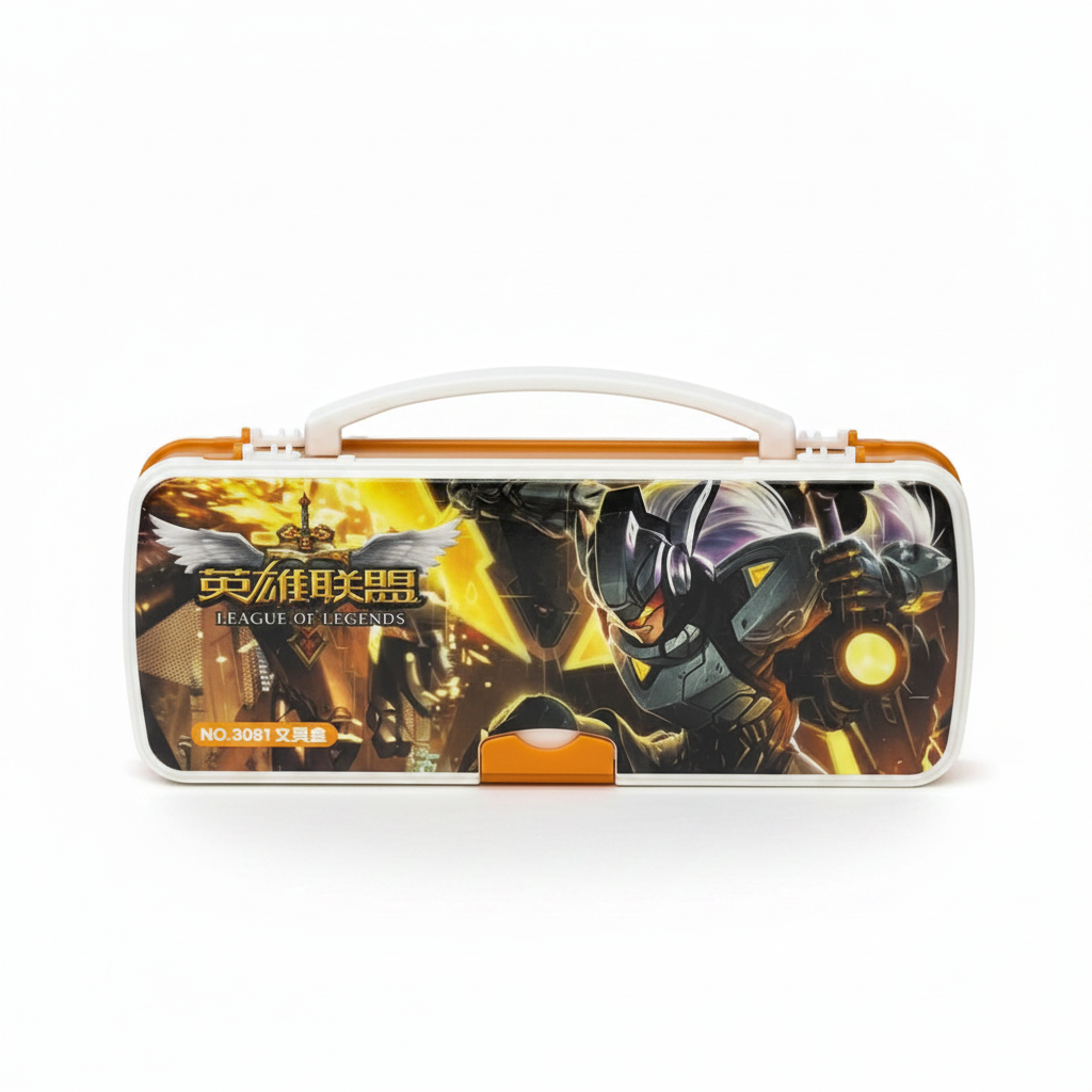 League of Legends Geometry Box No. 3081 - Orange and White Case with Character Print