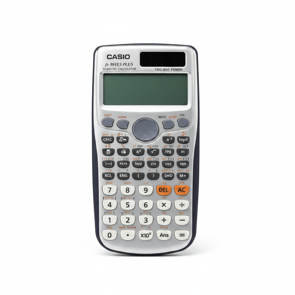 Casio fx-991ES Plus Scientific Calculator - Silver and Black with Full Keypad