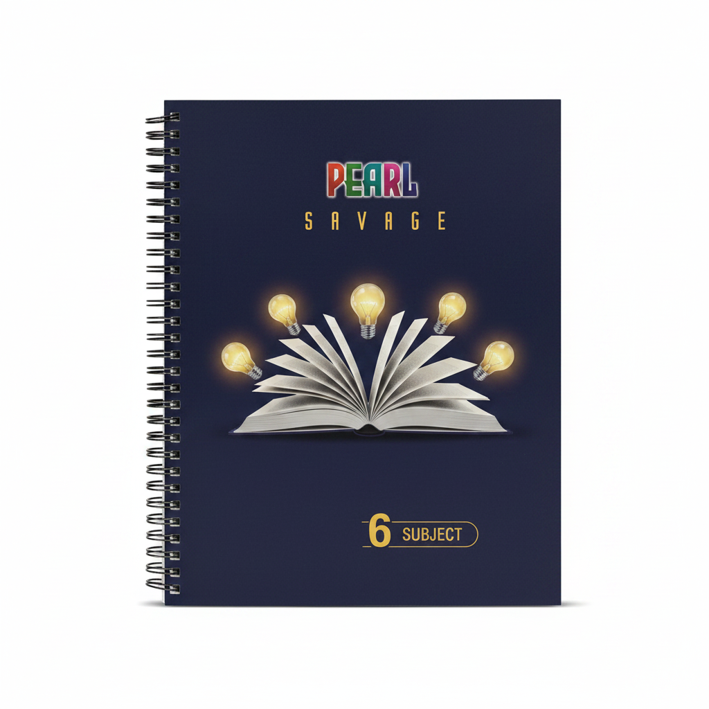 Pearl 6 Subject Notebook - Light Bulbs Study Desk Cover