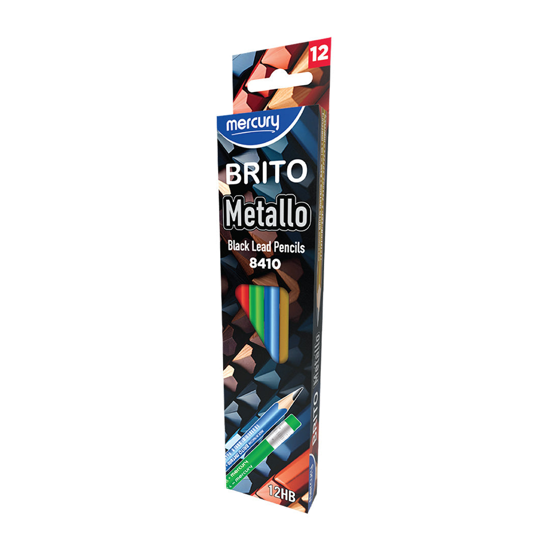 Mercury Brito Metallo Black Lead Pencils 12HB pack